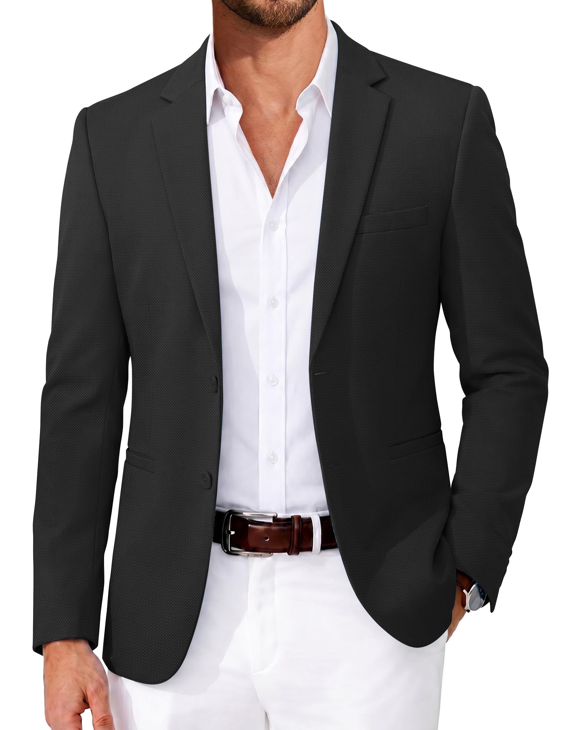 coofandy Men's Casual Blazer Slim Fit Suit Jackets Two Button Lightweight Knit Sport Coat-picture-35