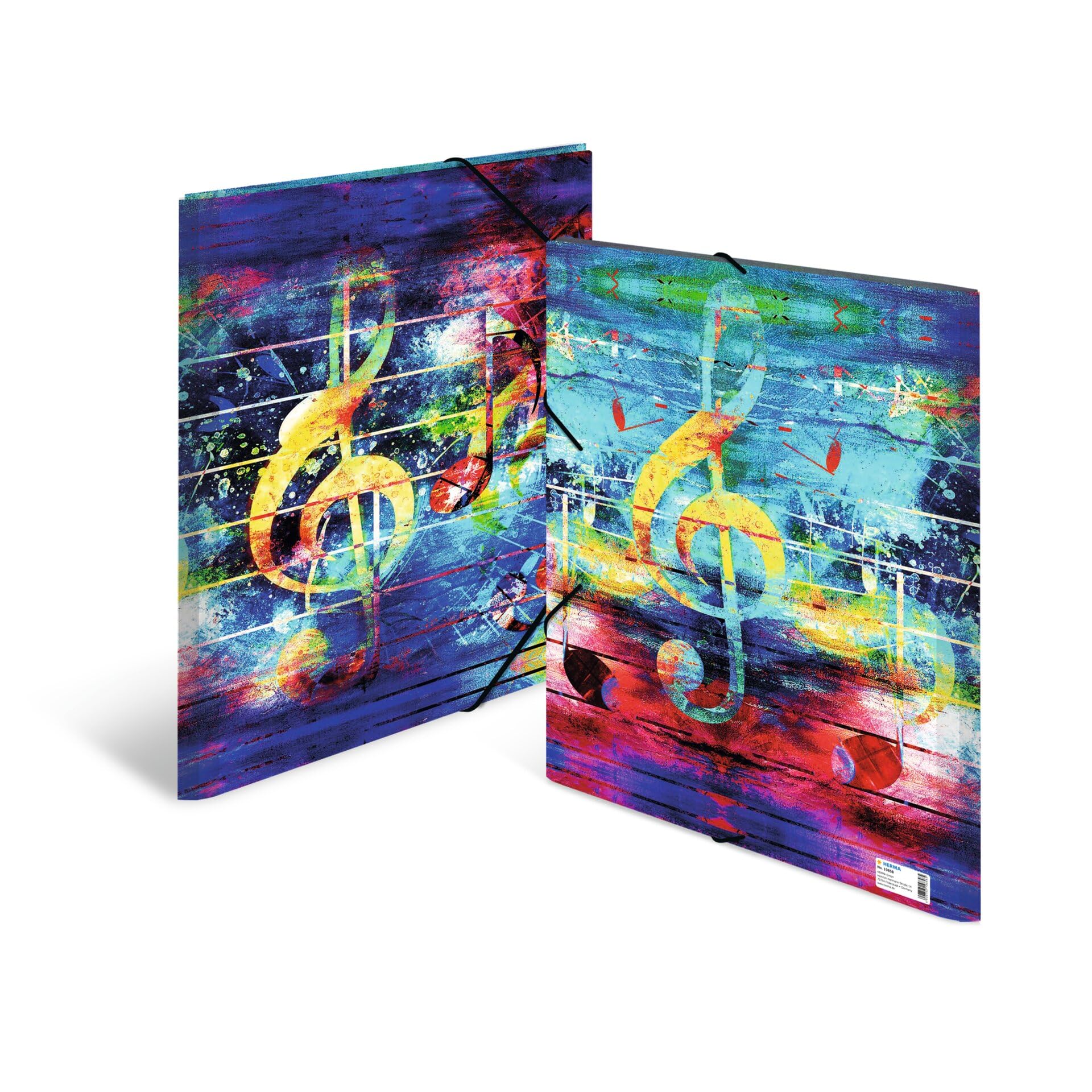 HERMA Collector's Folders A3 Music Set, Set of 3, Children's Plastic Corner Folder with Art Motif, Elastic Band - Image 4