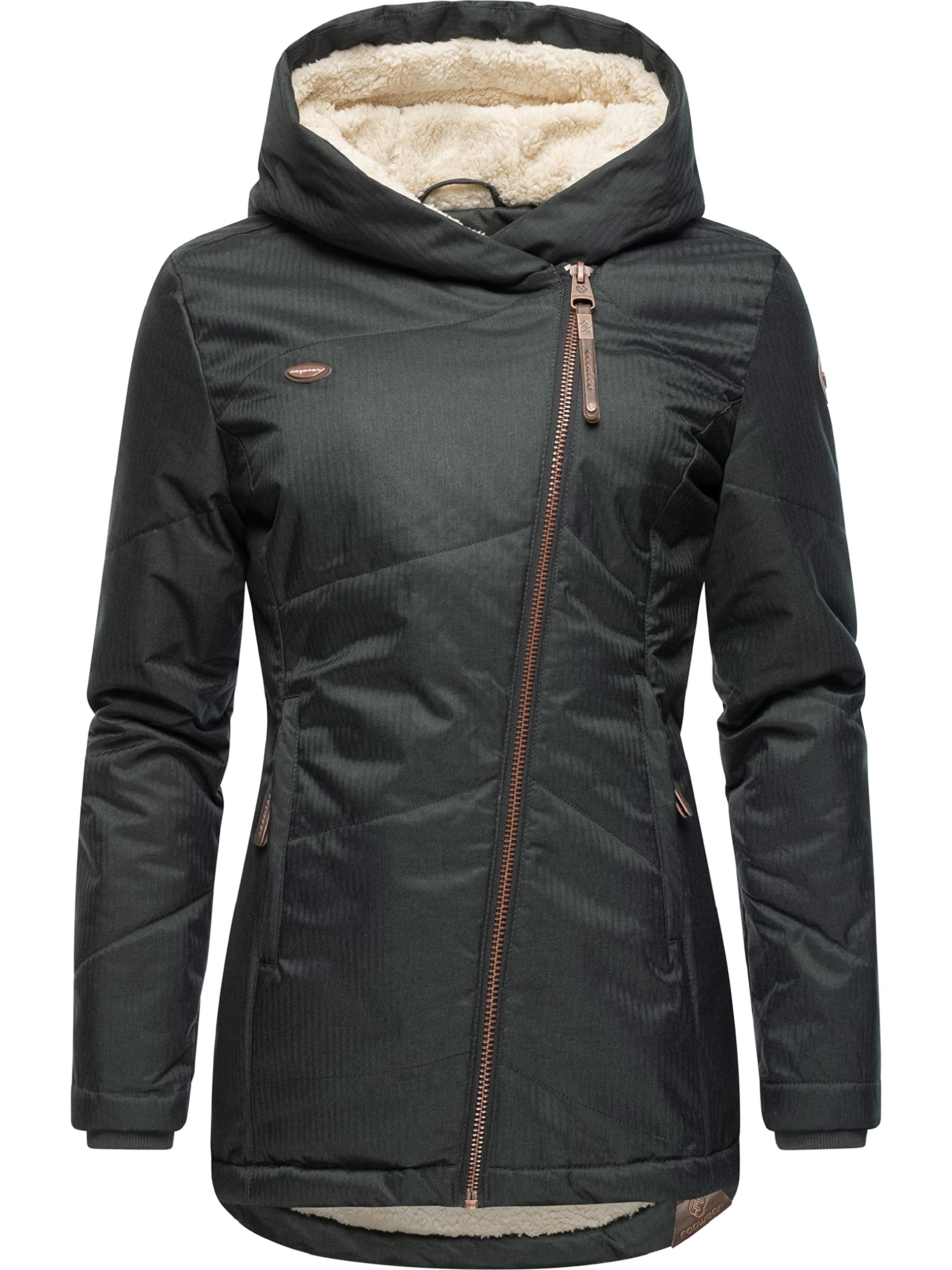 Ragwear Damen wasserdichte Winterjacke Gordon mit Kapuze, vegan