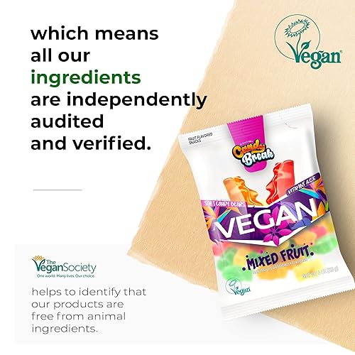 Miniatura 4 de Candy Break Gomitas veganas  Ositos de goma afrutados y aperitivos de regalo para adultos y niños  4 onzas (paquete de 12)