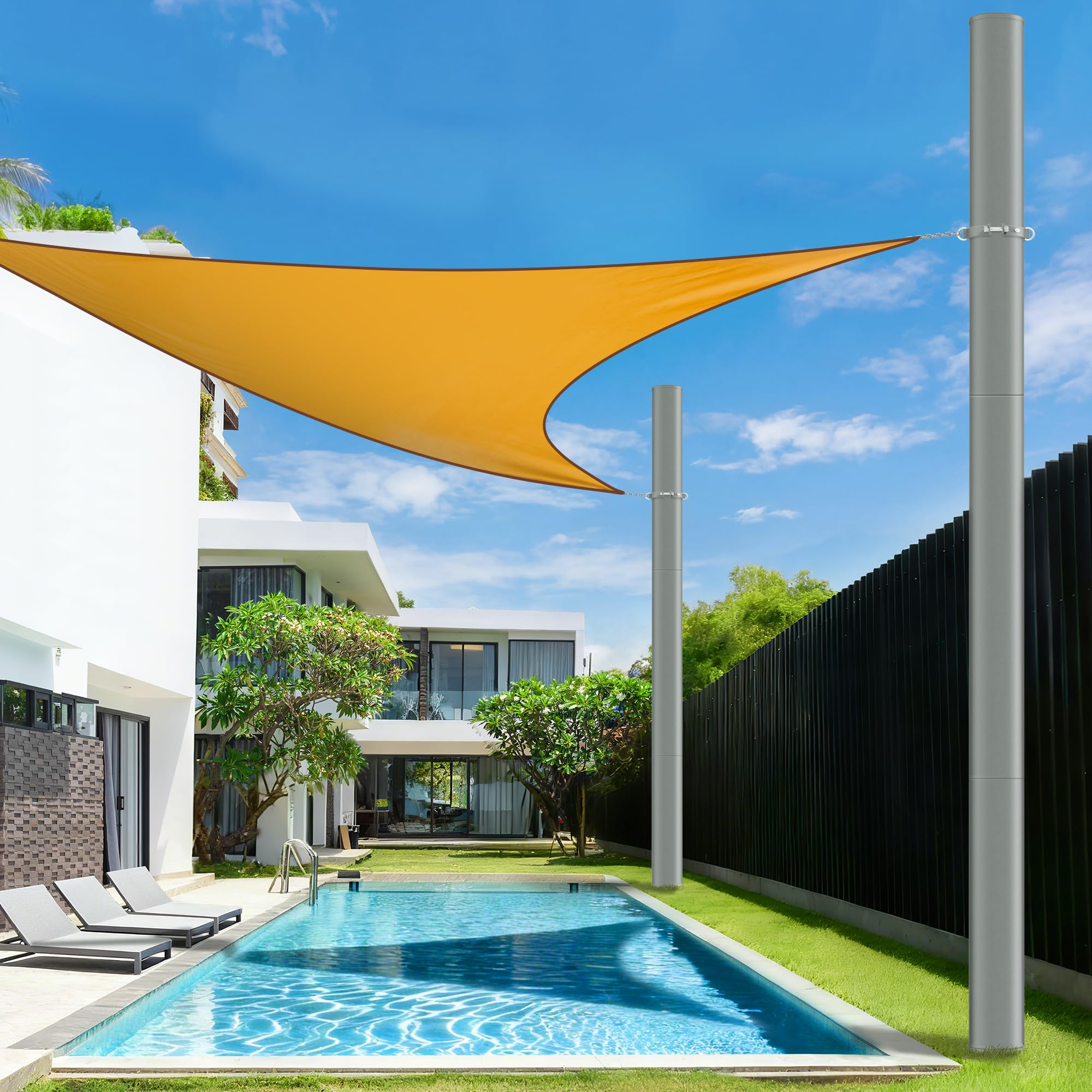 Kaitenv 3,6 M Sonnensegel Mast, ⌀60mm Höhenverst pfosten inkl. D-Ring, 2er | für Terrasse, Garten, Pool, Sonnensegel pfosten ⌀60x3mm, rostfrei, wetterfest, verst. Stahlrohr, schnell montiert