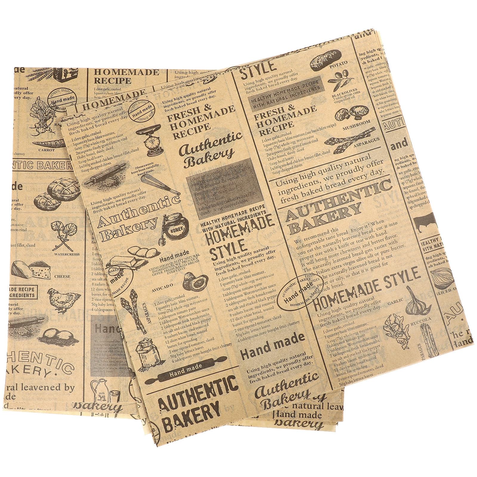 Papel kraft resistente a la grasa de 25 cm para hornear y envolver flores, 50 hojas