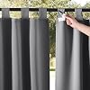 NICETOWN 2 Panels Patio Curtains Outdoor Waterproof 84 Long, Detachable Sticky Tab Top Heavy Weight Blackout Sunblock Window Treatment, Keep Privacy for GazeboDock, W52 x L84, Grey
