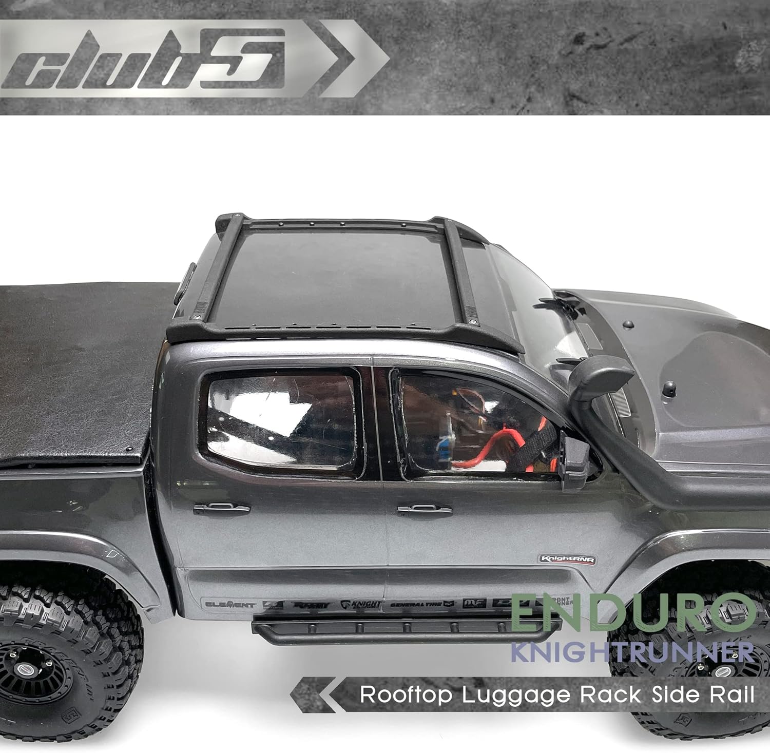 Club 5 Racing Rooftop Luggage Rack Side Rail for Element RC Knightrunner