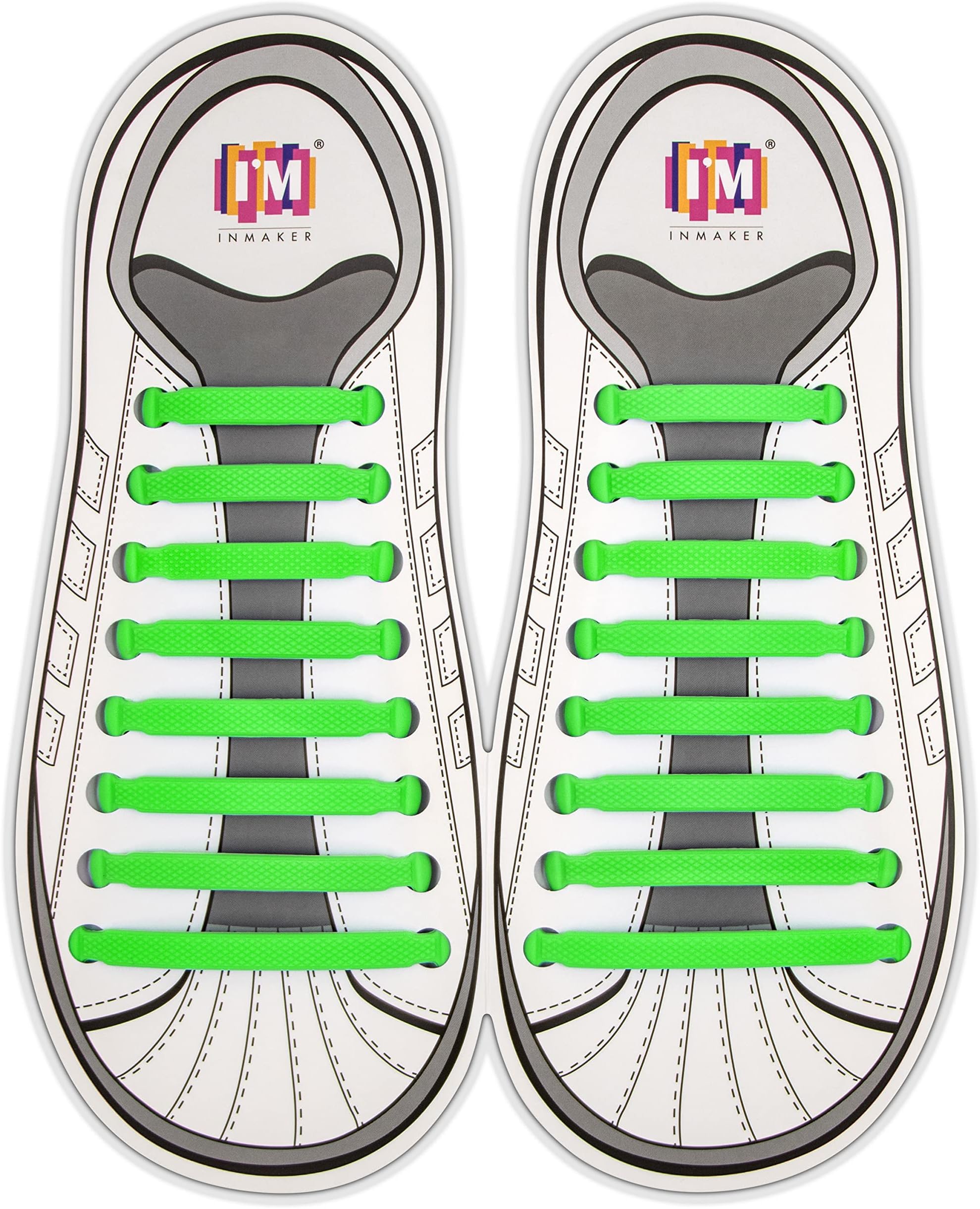 INMAKER No Tie Shoe Laces for Adults and Kids, Elastic Shoelaces for Sneakers, Rubber Silicone Tieless Laces