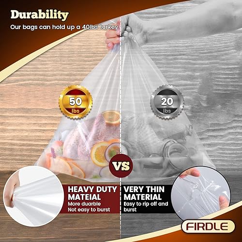 Miniatura 3 de Bolsas de revestimiento de cubo de 5 galones, 5.5 mil, paquete de 5, bolsas gruesas de pavo para marinar y salmuera de grado alimenticio, sin BPA,