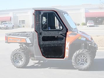 Products Compatible Steel Doors for Polaris Ranger XP 900 Cab Enclosure, Clear, Glass, Drivers Side, Passengers Side