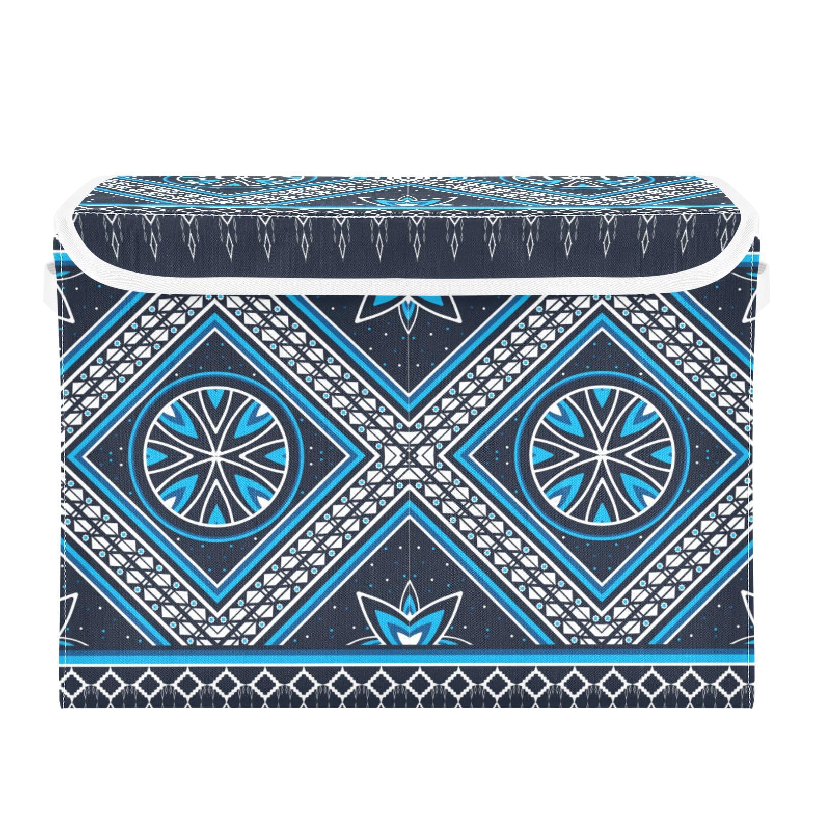 Amazon｜収納ボックス 折り畳み式 幾何学模様 ヴィンテージ 収納ケース