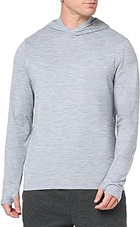 Men's Active Quick Dry Tech Stretch Long-Sleeve Hooded Pullover T-Shirt
