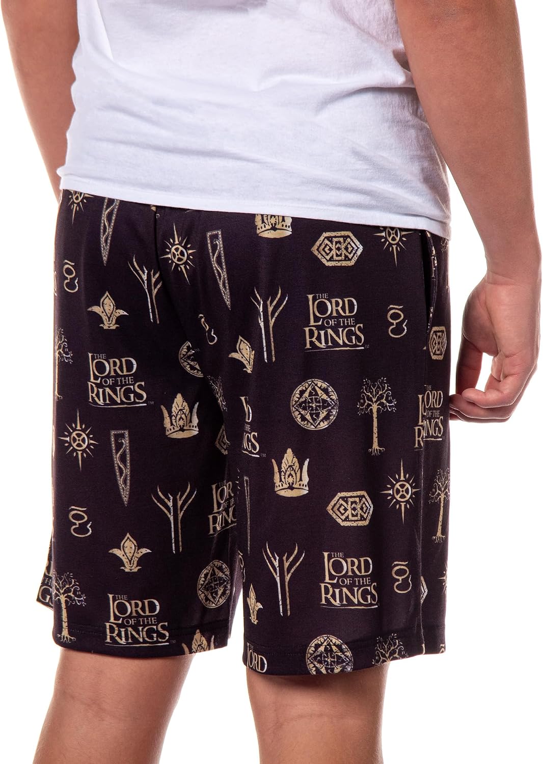 The Lord Of The Rings Pajamas Men's Tree Of Gondor Crown Rune PJ Lounge Shorts image 4