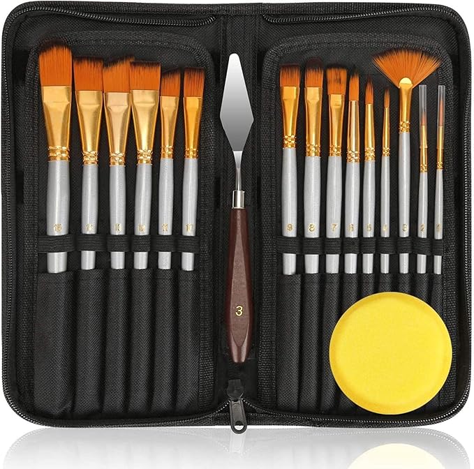 18Pack Oil Paint Brushes Sets Professional Artist Acrylic