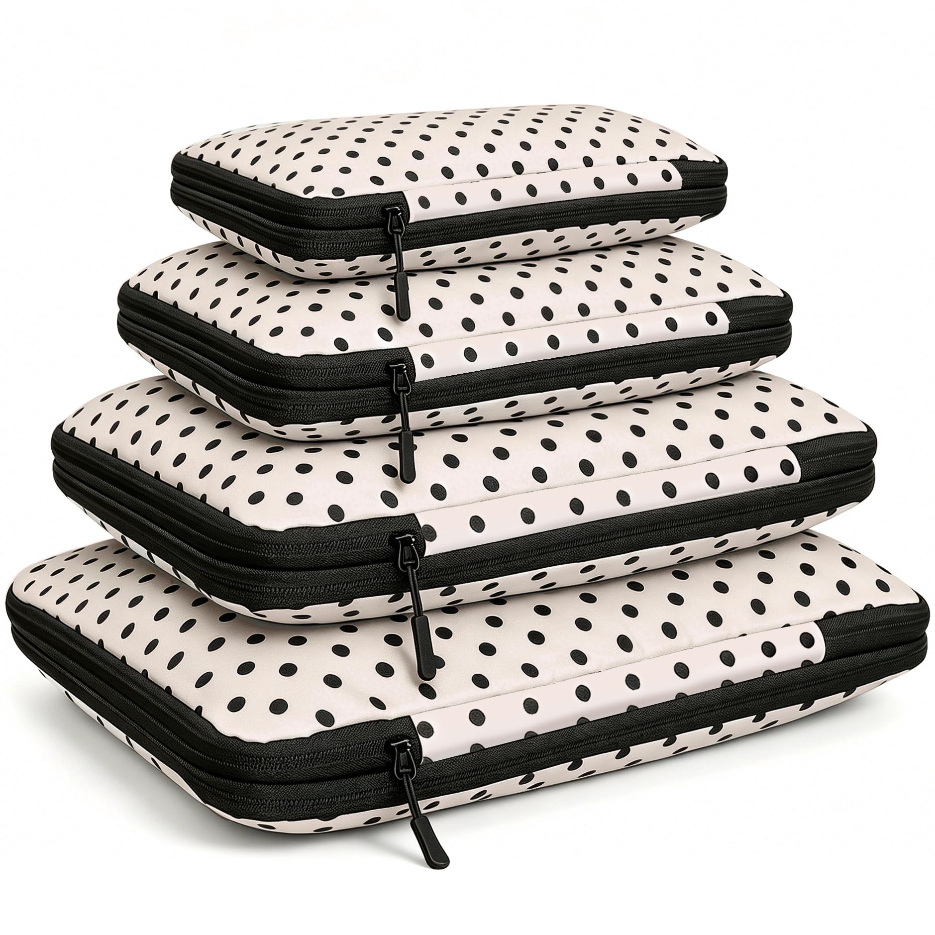 Photo 1 of 4 Set Compression Packing Cubes for Travel Essentials,Compressible Expandable Packing Cubes for Suitcase, Luggage Organizer Bags for Travel