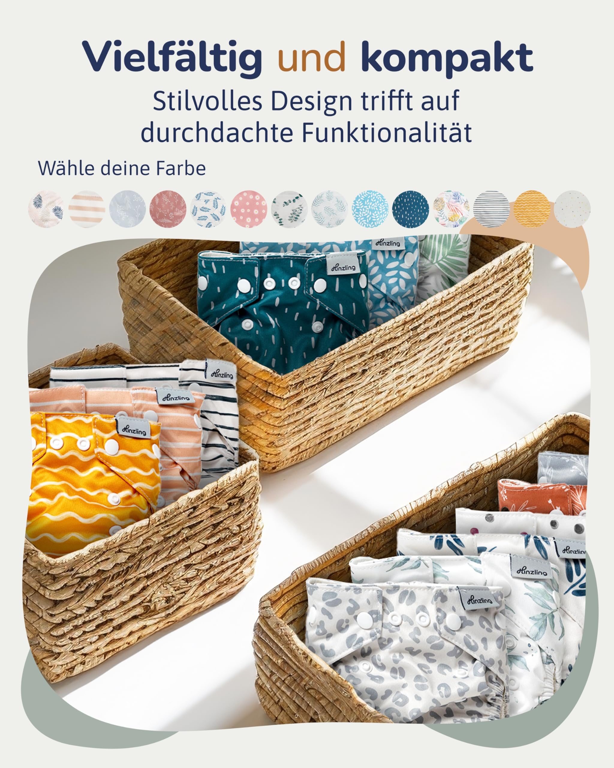 Stoffwindel Überhose Newborn (Botanical Mocha) – Größenverstellbar & langlebig aus recyceltem Polyester – Weiche Passform & zu zuverlässige Abdichtung