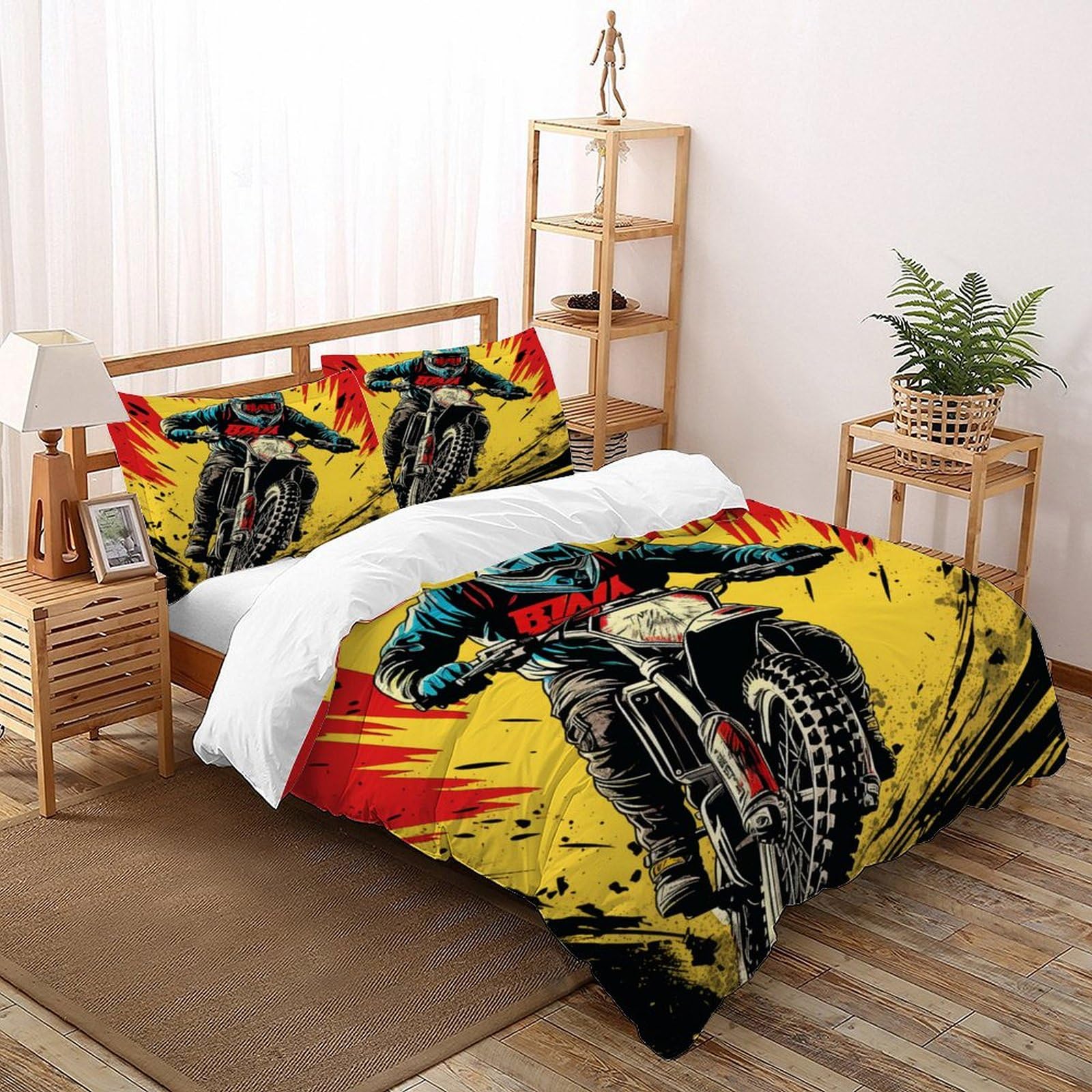 Parure de lit microfibre off-road motorcycle housse de couette 2 personnes