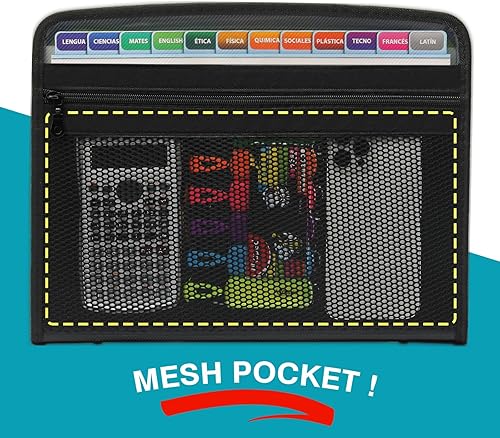 Miniatura 10 de Organizador de carpetas de archivos expandible de 13 bolsillos, carpeta organizadora de archivos de acordeón, 12 bolsillos, carpetas de archivo