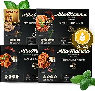 Alla Mamma Veggie Mix glutenfrei 8er-Box I Vegetarisches italienisches Fertiggericht I 100% natürliche & authentische Pasta I Schnell in der Mikrowelle zubereitet I Ungekühlt bis zu 12 Monate haltbar