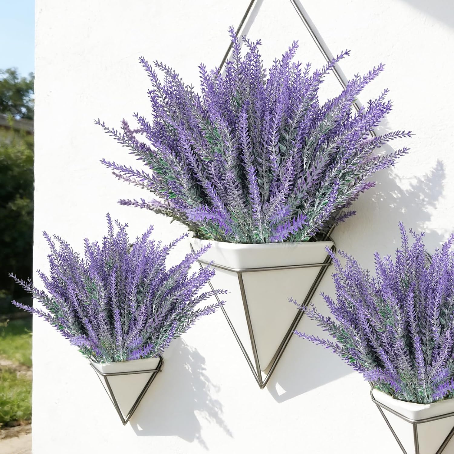 TURNMEON 20 Bundles Artificial Lavender Flowers for Outdoors, UV Resistant Fake Plants Artificial Plastic Faux Plants for Home Window Box Planter Porch Gardens Cemetery Spring Decor(Gray Purple) - Image 8
