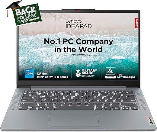 (Refurbished) Lenovo IdeaPad Slim 3 12th Gen Intel Core i5-12450H 14″ (35.5cm) FHD 250 Nits Thin & Light Laptop (16GB/512GB SSD/Win 11/Office…