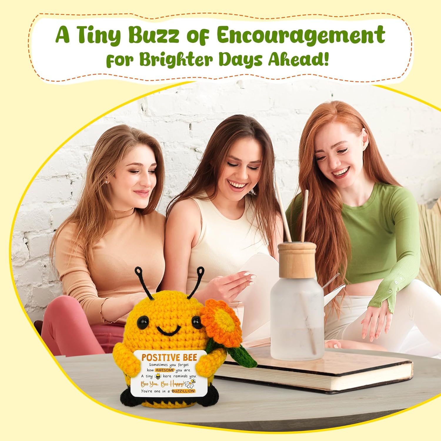 OASSIE Valentines Day Gifts for Women Men - Handmade Positive Animals Bee Crochet - Galentines Birthday Appreciation Easter Gifts for Best Friend Teacher Coworker Boss, Retirement Gift for Woman - Image 5