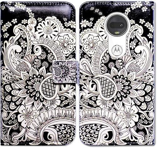 Bcov Funda para Moto G7, funda para Moto G7 Plus, funda de cuero con flores blancas con ranura para tarjetas, soporte para Motorola Moto G7G7+ Bcov Funda para Moto G7, funda para Moto G7 Plus, funda de cuero con flores blancas con ranura para tarjetas, soporte para Motorola Moto G7G7+
