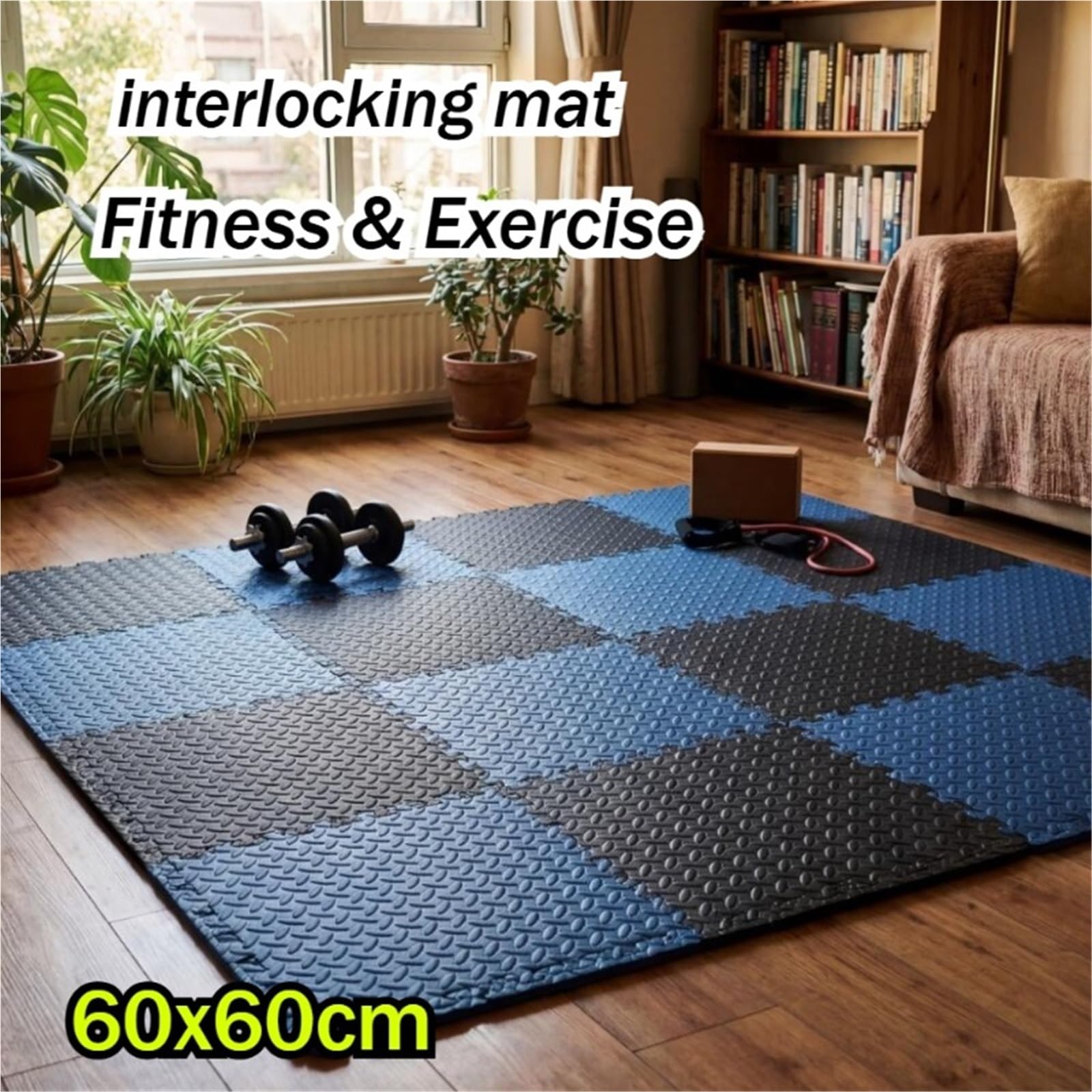 Tappeto Da Fitness A Puzzle Tappetini puzzle EVA di grandi dimensioni 60x60 cm Piastrelle ad incastro da 6/12 pezzi for la protezione della palestra casa