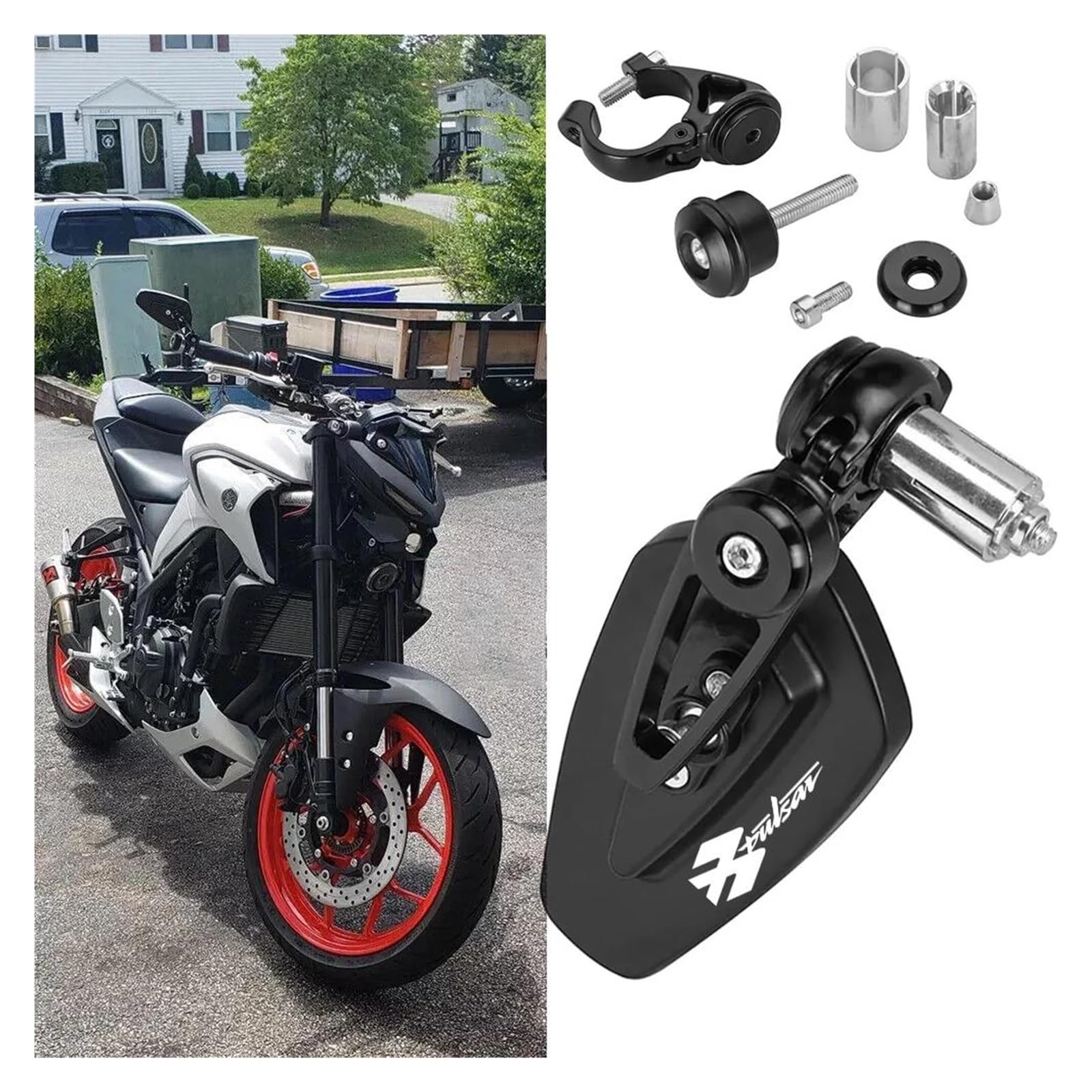 Rétroviseurs De Moto Pour Bajaj Pulsar NS 200 160, 2 Pièces, Montage Sur Embout Guidon