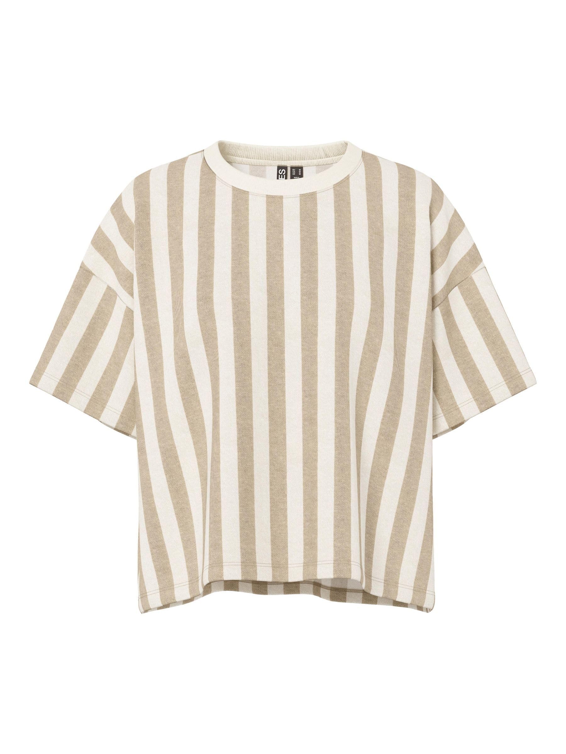 PIECES T-Shirt/Sweatshirt - Damen Kleider, Streifen, Rundhals, Locker geschnitten
