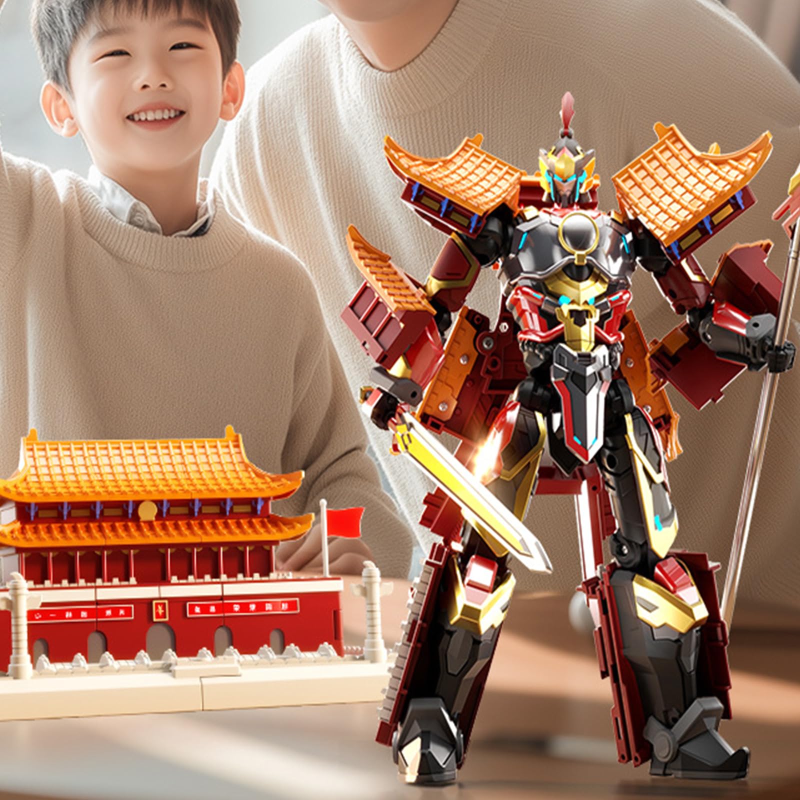 Realistische Tiananmen Beschützer Mecha Robotermodell Legierungs Actionfigur mit verformbarem Design zur Anzeige und Rollenspiel Actionfigur