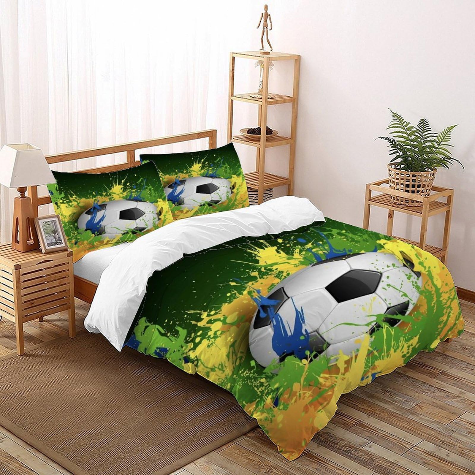 Housse de couette football anti-plis pour un lit toujours impeccable