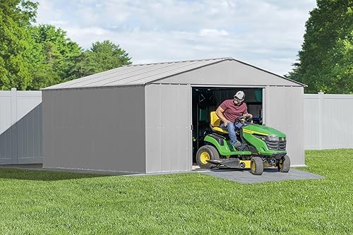 Arrow Cobertizo clásico de metal, 14 x 12, gris flauta