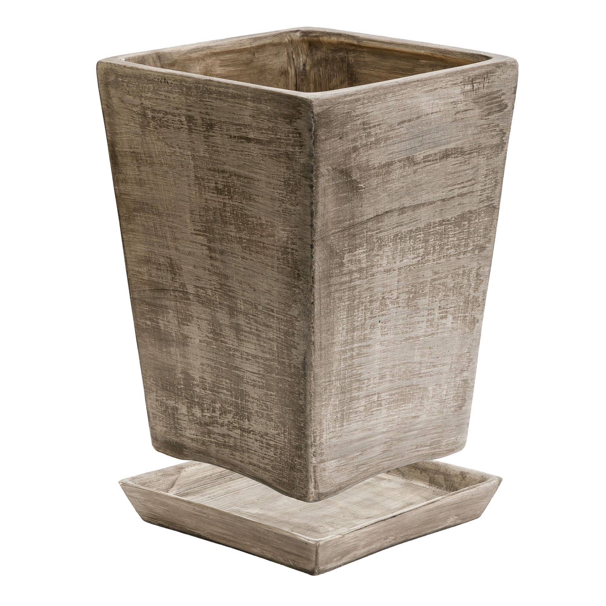 botle Pot de fleurs carré - Dimensions (L x l x h) : 28,5 x 28,5 x 33 cm - Gris foncé - Intérieur moderne - Glamour trapèze