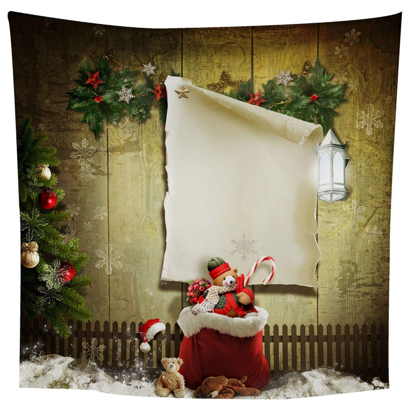 Dywany ścienne do powieszenia na ścianie, ozdoba na ścianę, wieniec bożonarodzeniowy, torba prezentowa, chusta na ścianę, 350 x 256 cm, dekoracja ścienna do pokoju dziecięcego, salonu, sypialni