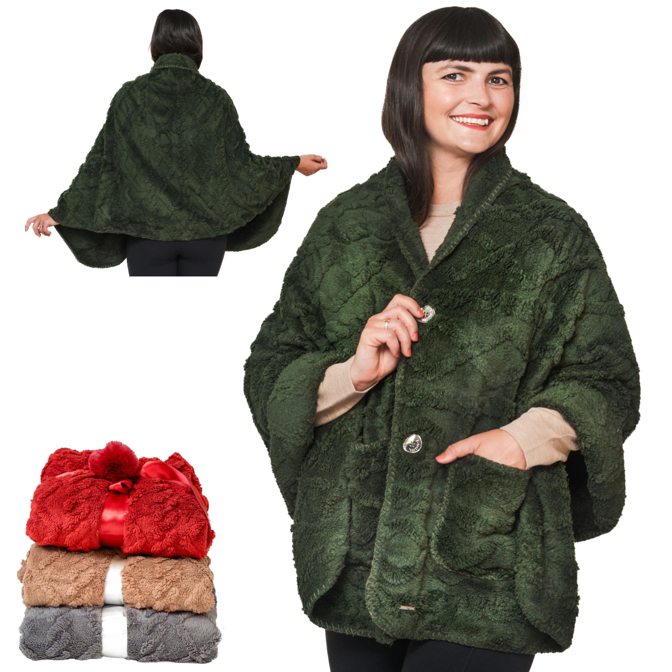 EzrAllora Fleece Poncho Blanket