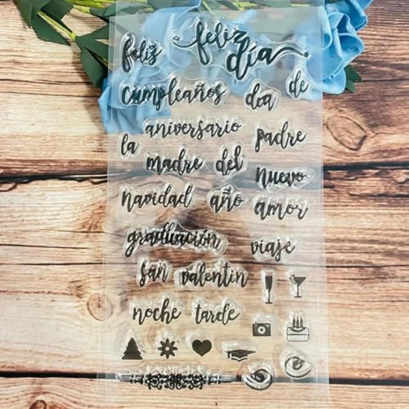Sello de goma transparente de 6.3 x 3.54 pulgadas para hacer tarjetas, álbumes de recortes, decoración de álbumes de fotos, suministros para hacer tarjetas