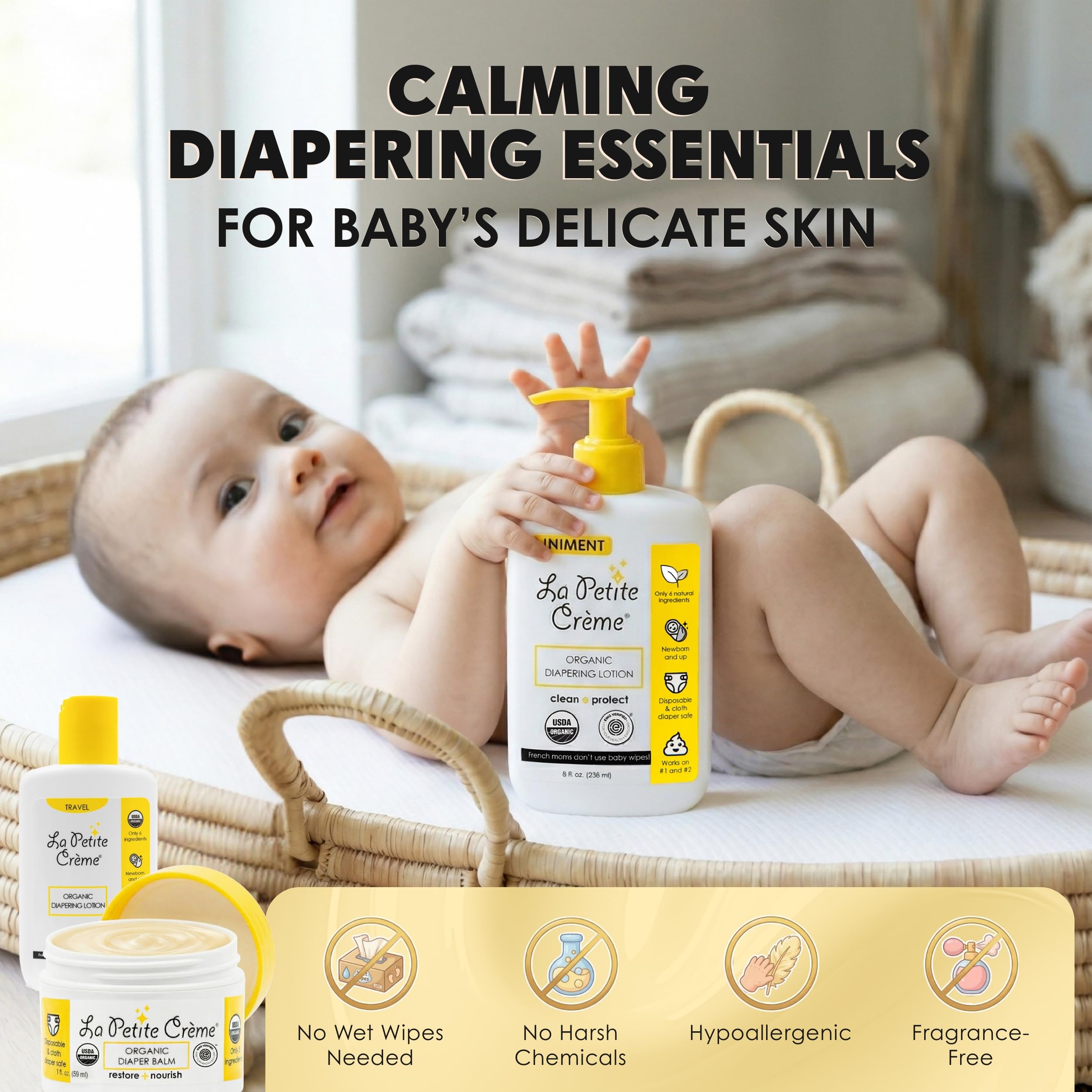 La Petite Creme Diapering Gift Set - Newborn Essentials -6 La Petite Creme Diapering Gift Set - Newborn Essentials -6