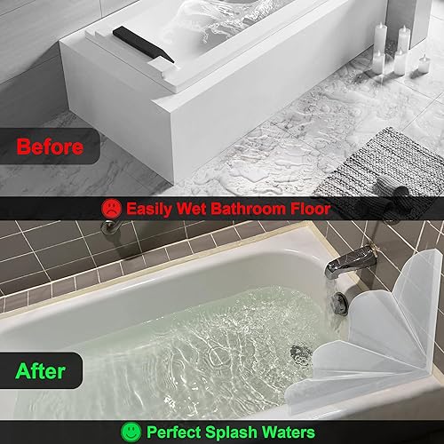 Miniatura 6 de Gosmol Protector de salpicaduras de ducha transparente XXL, protector de agua de ducha de silicona extragrande, protector contra salpicaduras de