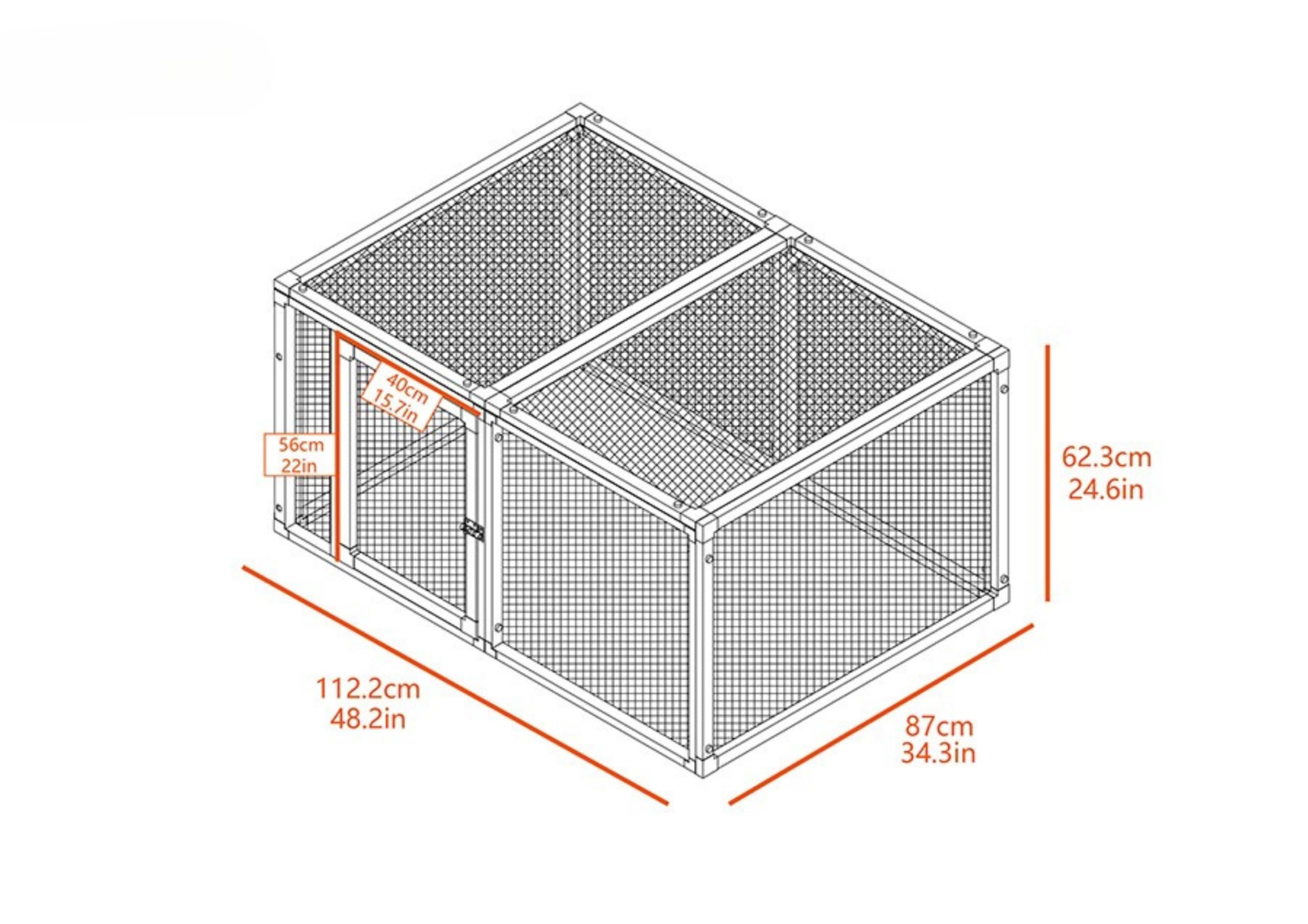 Parque de Aves para Exterior - ECOFLEX Material sostenible y Duradero. Fácil Montaje (Pequeño (87x112x62cm))