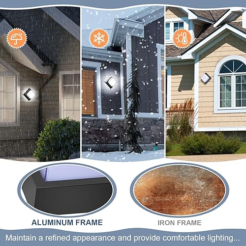 Miniatura 4 de BIRITALO Luces de porche de 18 W 3000 K para exteriores, montaje en pared, lámpara de pared para exteriores, antioxidante, IP65, impermeable, 1800