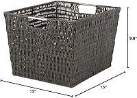 Vista 3 de Whitmor Rattique canasto de almacenamiento con cesta - Espresso