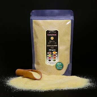 Hanzade Bitkisel Toz Jelatin 250 Gr%100 Saf S r Jelatini 240 Bloom Helal Sertifikal