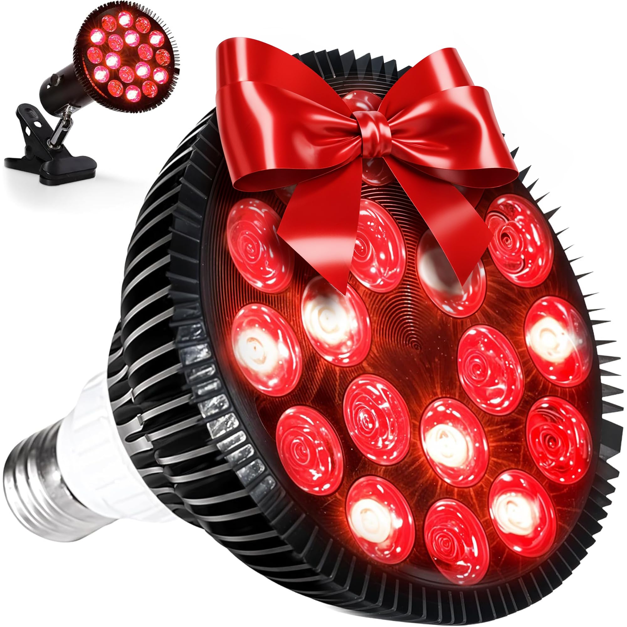 LifePro InfraGlow NIR & Red Light Therapy Lamp - Infrared Red Light Therapy Bulb with 18 LEDs & Clip-On Lamp - at-Home Red Light Therapy for Body, Chronic Pain Relief, Skin Wellness, & Recovery