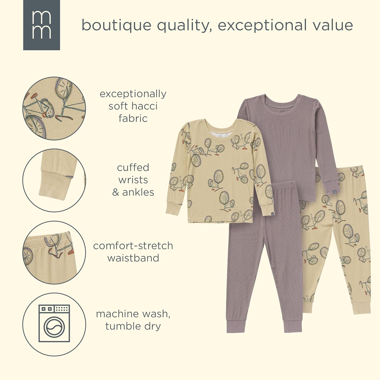 Modern Moments by Gerber Unisex Baby 4-piece Tight Fitting Pajama Sets - Image 7