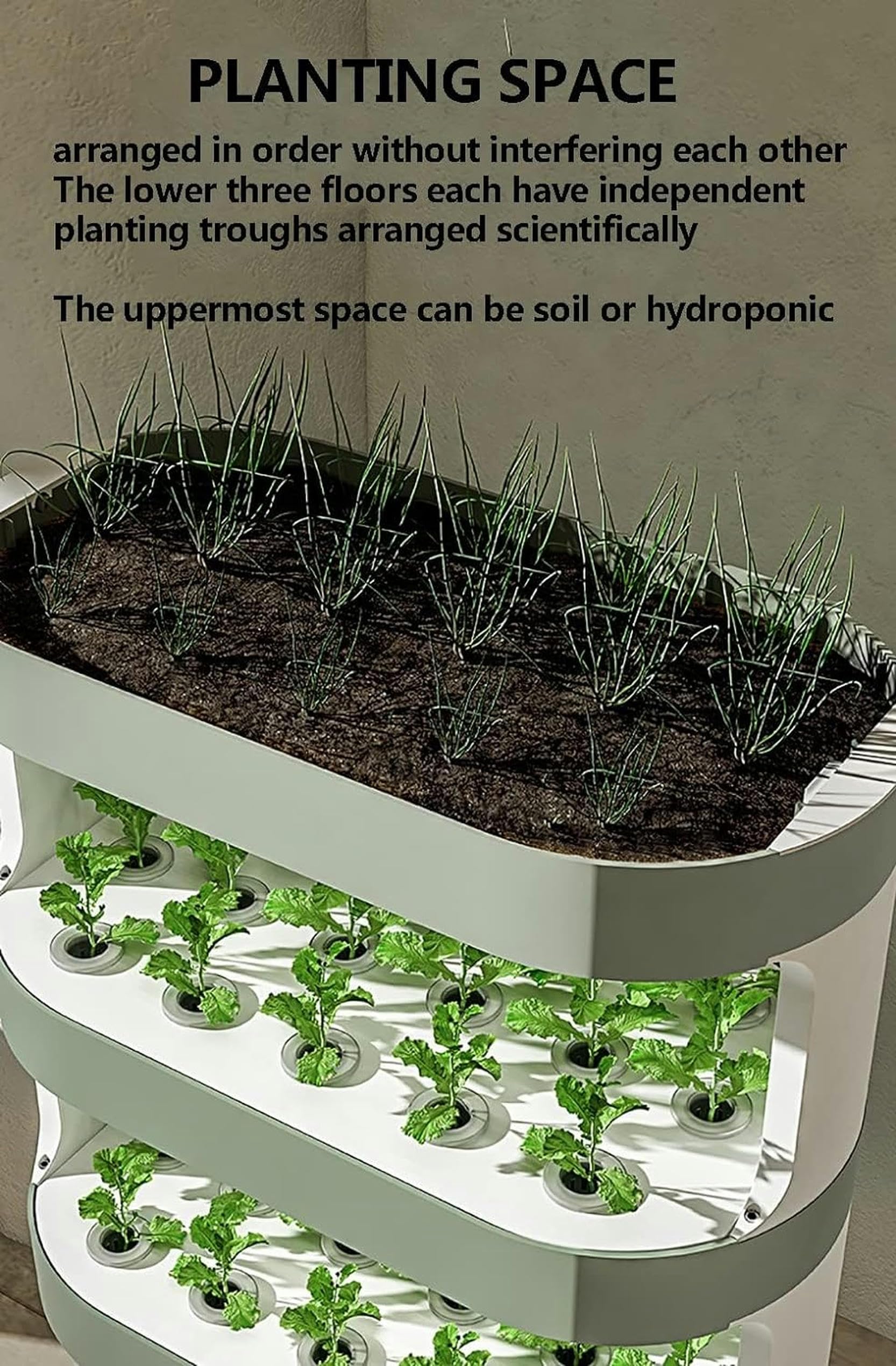 Système de Culture hydroponique de Jardin 48 gousses Tour hydroponique, kit de Germination des Plantes Kit de Culture aéroponique avec Lampe de Culture LED ; arrosage Automatique/1