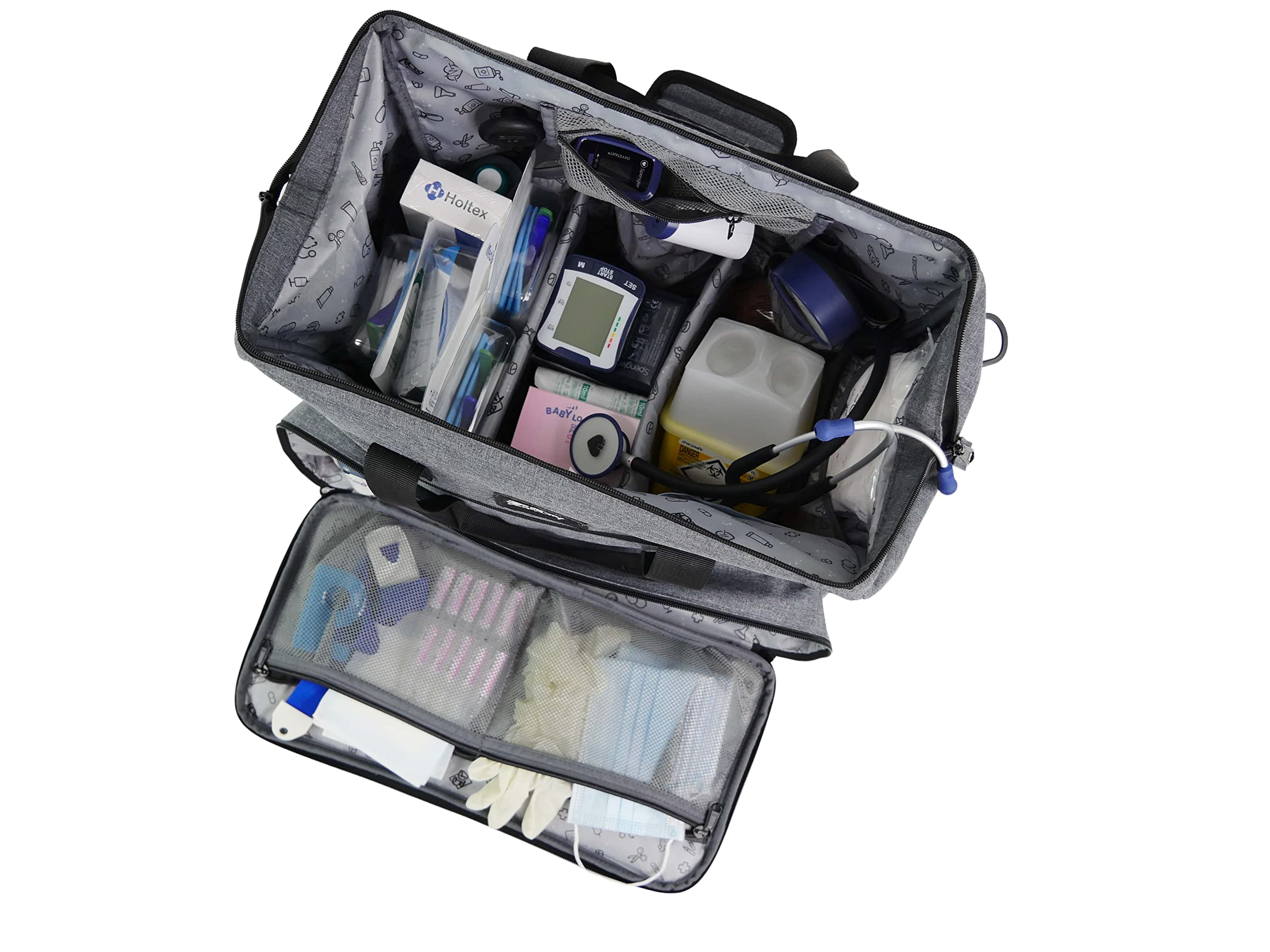Sac Médical De Boissy Eiffel, Mallette pour Infirmières Infirmiers, Médecins, Soignants, Paramédical, Grande Capacité de Rangement, Multipoches et Modulable, Solide, Résistant à l’eau, Design Tendance