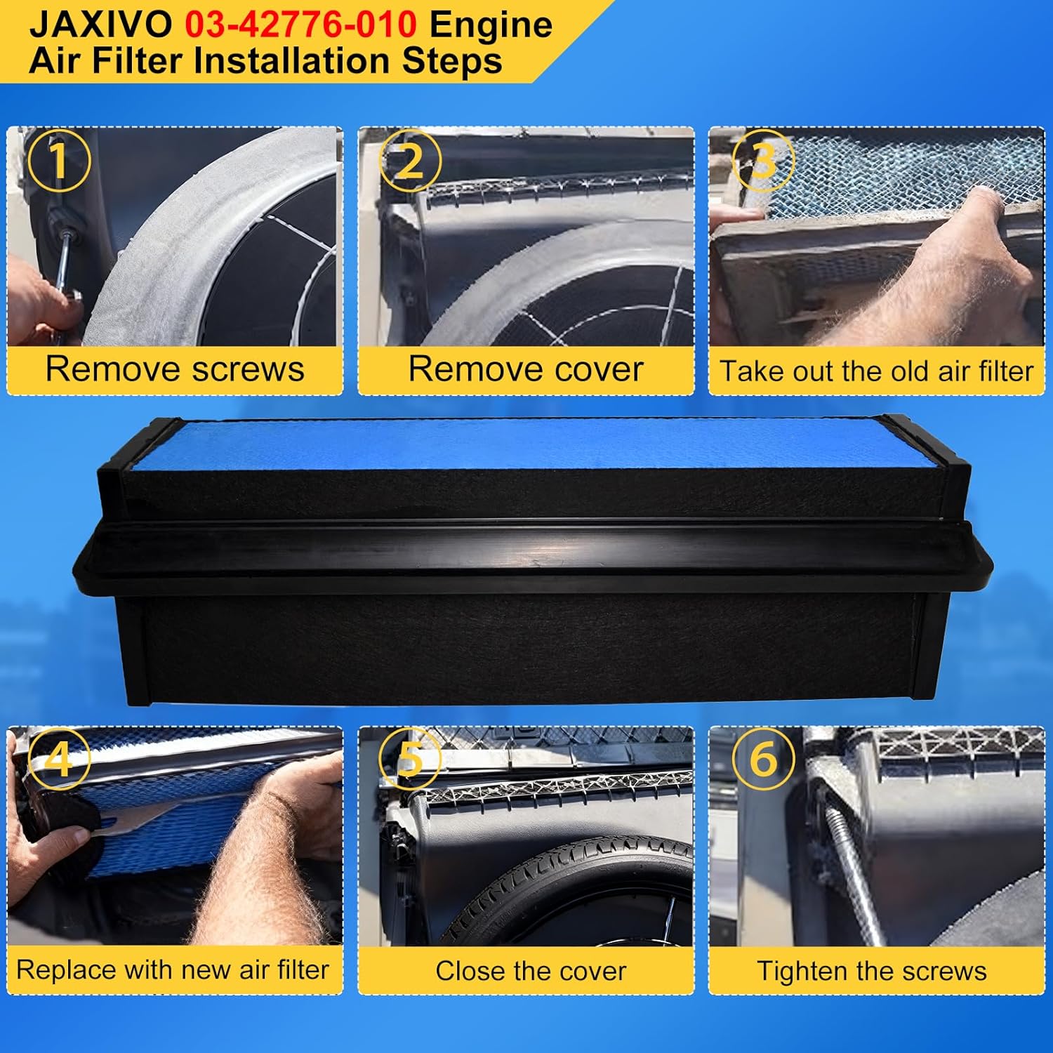 03-42776-010 Engine Air Filter Compatible With 2018-2023 Freightliner Cascadia Replaces 0342776010,997879,91559,TR504-EF,P628541