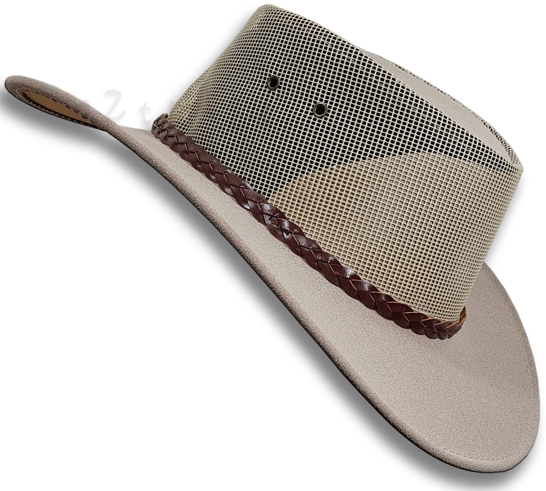 Oztrala HAT Australian Outback P-Leather Felt Mesh Breezer Cowboy Aussie Jacaru Golf HSRZ US