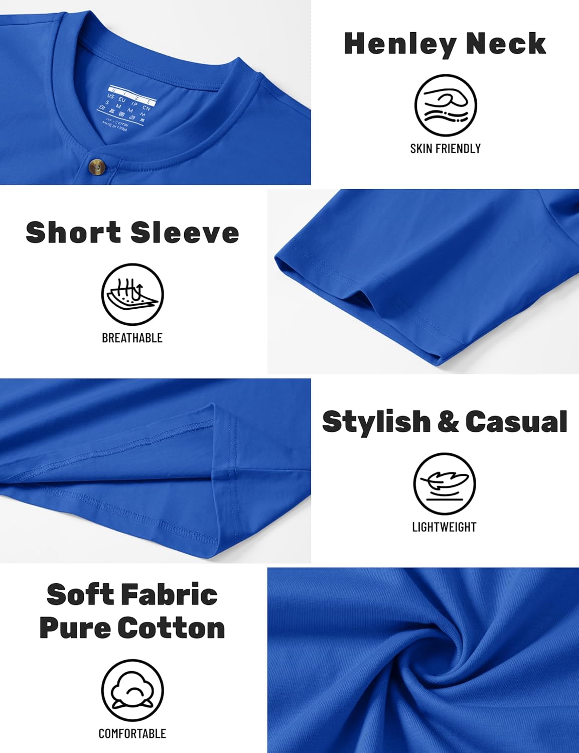 Cotrasen Men's Henley Shirts Short Sleeve 3 Button T-Shirts Casual Lightweight Basic Tee Fashion Summer Tops - Image 6
