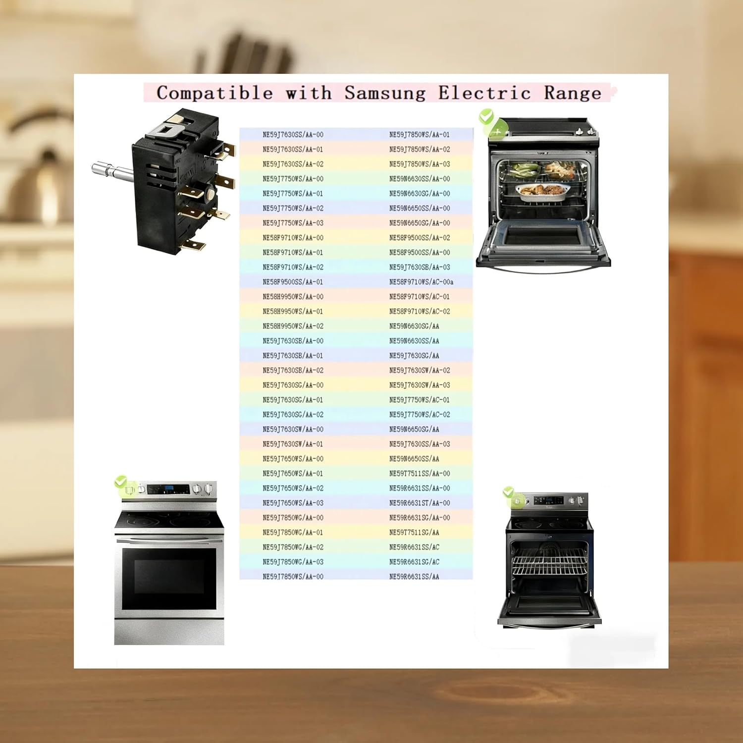 CulinaryEdge DG44-01006A for Samsung Stove Dual Burner Infinite Element Control Switc, for Samsung Oven Electric Board Range Replacement Parts PER001-02 D, 3282716, AP5800762, PS8764900, EAP8764900