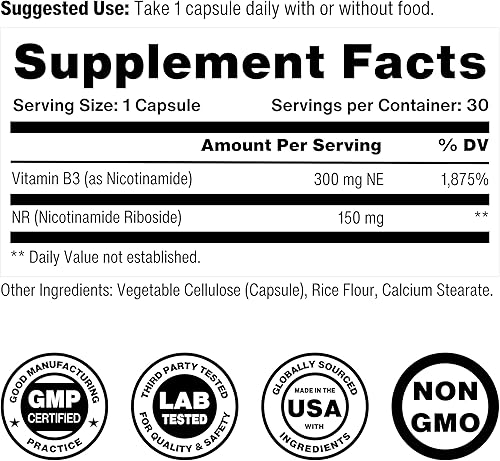 Miniatura 4 de Celly NAD Booster  Suplemento de longevidad para un envejecimiento saludable con NR (ribósido de nicotinamida) y nicotinamida  Promueve la función