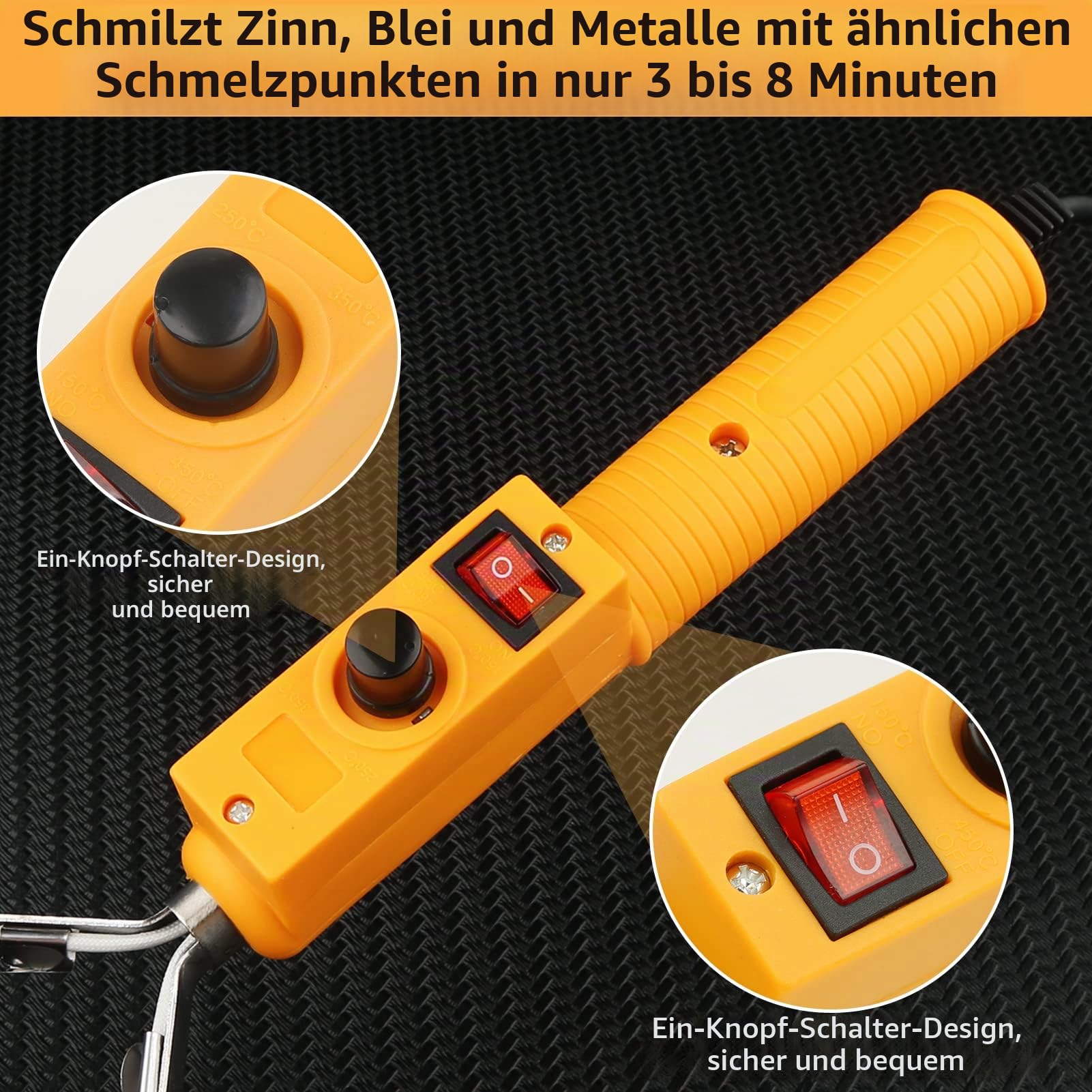 Bleischmelztopf zum Angeln und Kugelformen-Set, elektrischer Schmelztopf für Blei, Tiegel zum Schmelzen von Metall, Bleiformen zum Angeln von Gewichten, geeignet für Angelgewichte, Formen und